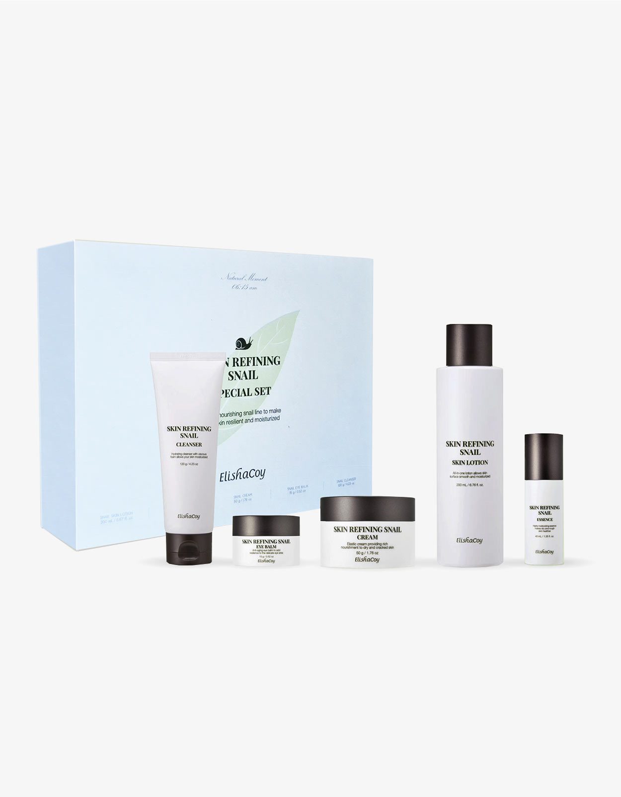 Assets completely focus Skin Refining Snail 5kinds Special set(Cleanser/Lotion/Eye  cream/Cream/Essence)